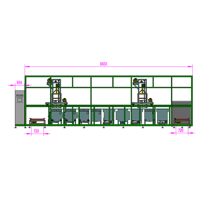 龙门双臂九槽式超声波清洗机